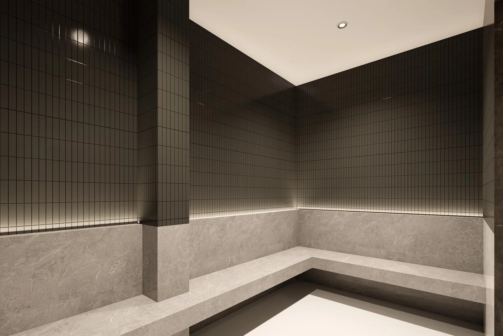 Visualisasi desain steam room King’s Royal Spa Pantai Indah Kapuk 2